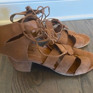 Long Tall Sally Malta Lace Up Suede Sandal